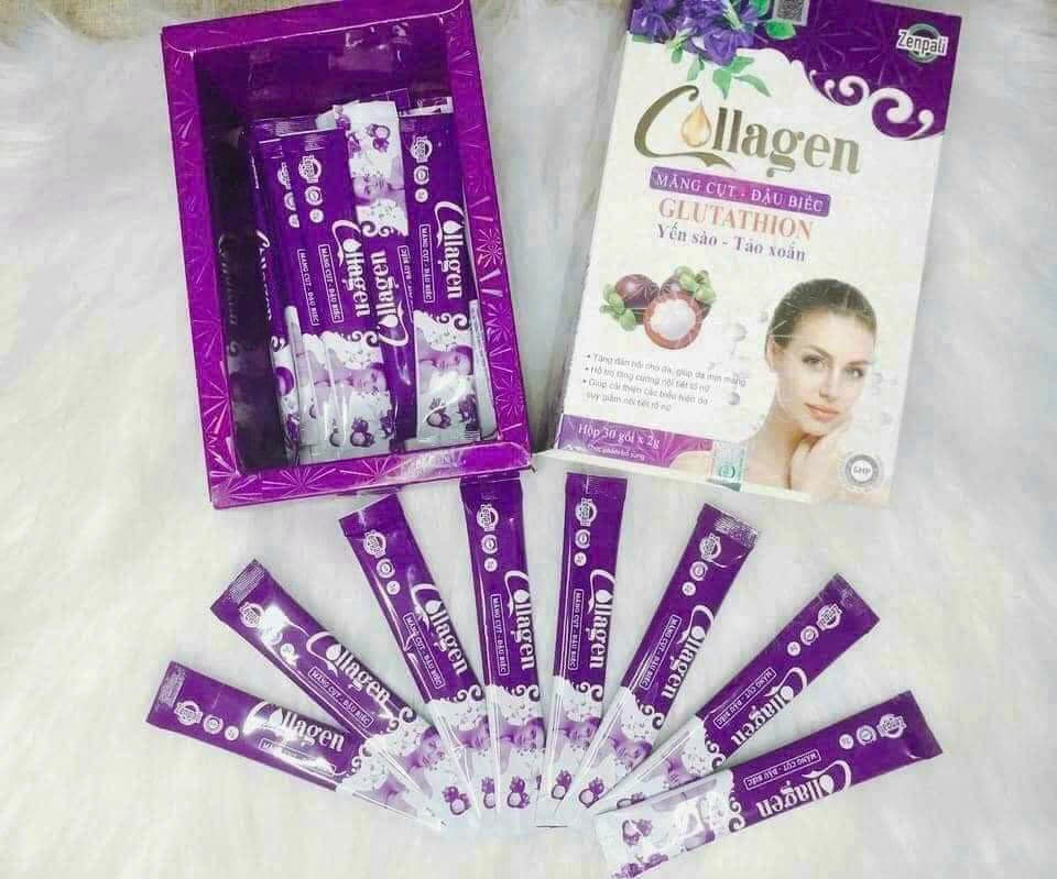 Collagen Măng Cụt Đậu Biếc Zenpali Cốm Uống Đẹp Da 30 gói Collagen Măng Cụt Đậu Biếc Zenpali Cốm Uống Đẹp Da 30 gói