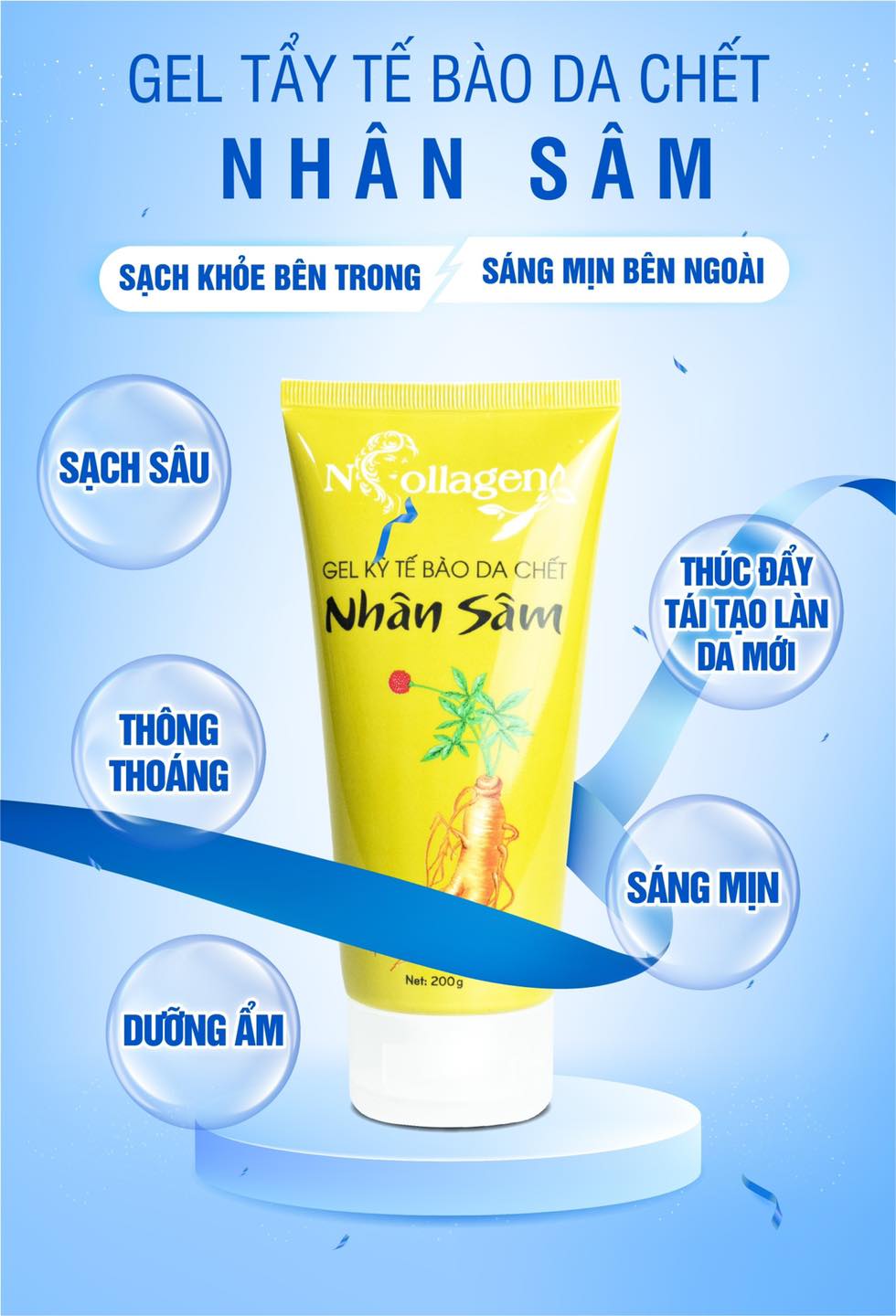 Tẩy Tế Bào Chết Nhân Sâm N Collagen Sử Dụng Cho Mặt Và Body Tẩy Tế Bào Chết Nhân Sâm N Collagen Sử Dụng Cho Mặt Và Body
