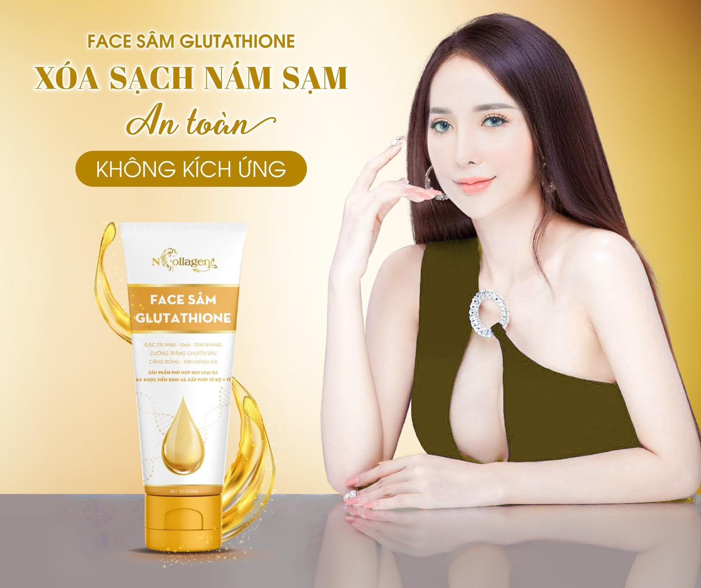 Kem Face Sâm Glutathione N Collagen xoá sạch nám an toàn không kích ứng