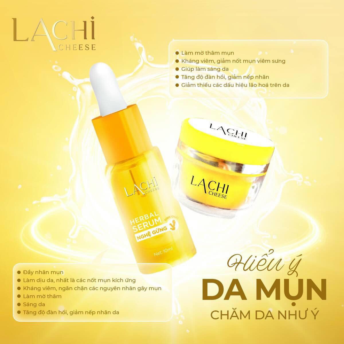 Serum Tinh Chất Nghệ Gừng Lachi Cheese Tặng Kem Face Serum Tinh Chất Nghệ Gừng Lachi Cheese Tặng Kem Face