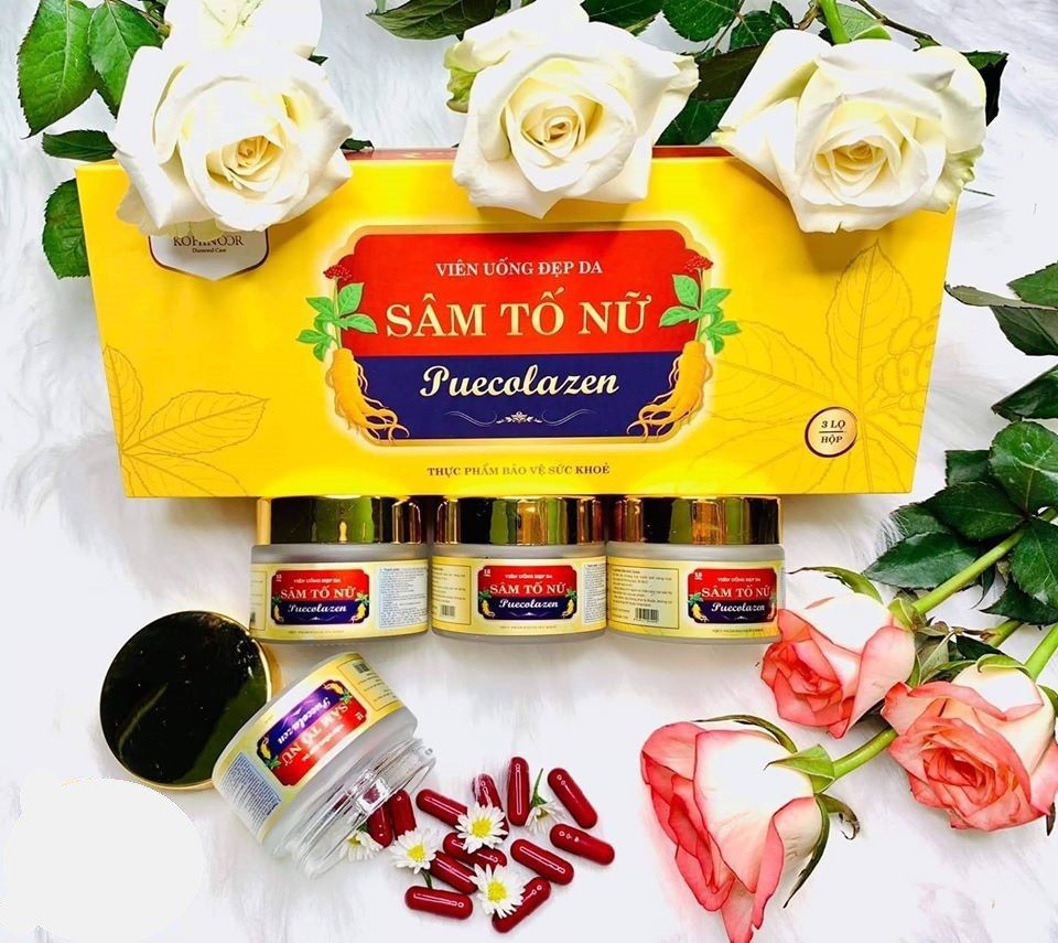 Viên Uống Sâm Tố Nữ Collagen Puecolazen phục hồi sắc xuân Viên Uống Sâm Tố Nữ Collagen Puecolazen phục hồi sắc xuân