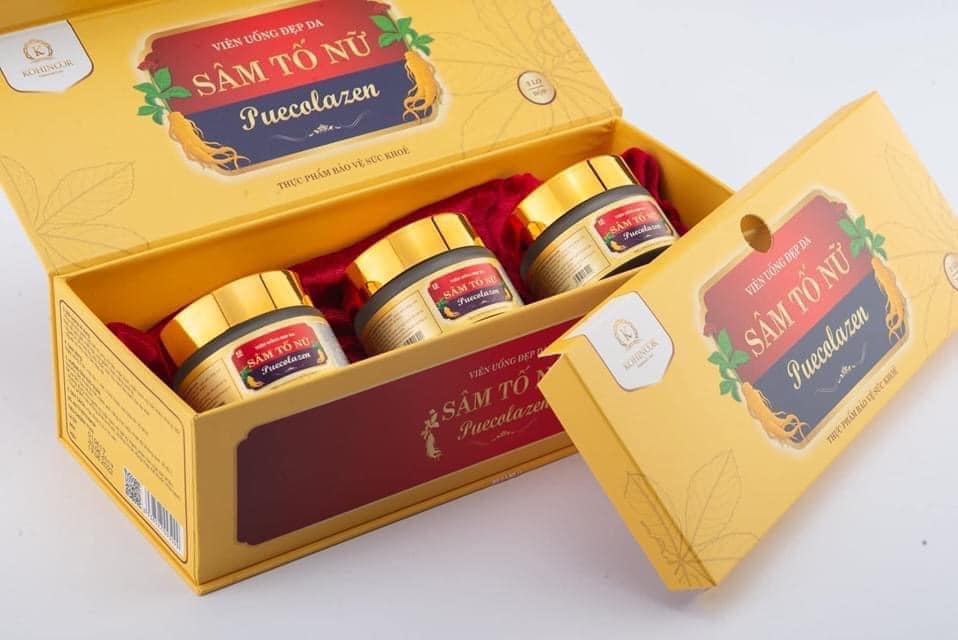 Viên Uống Sâm Tố Nữ Collagen Puecolazen phục hồi sắc xuân Viên Uống Sâm Tố Nữ Collagen Puecolazen phục hồi sắc xuân