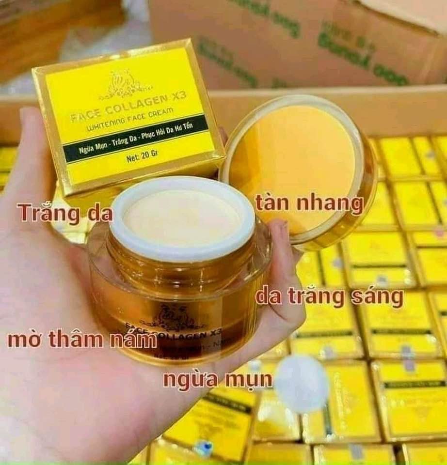 Kem Face Collagen X3 Mỹ phẩm Đông Anh giúp Ngừa Mụn Trắng Da Phục Hồi Da Hư Tổn Kem Face Collagen X3 Mỹ phẩm Đông Anh giúp Ngừa Mụn Trắng Da Phục Hồi Da Hư Tổn