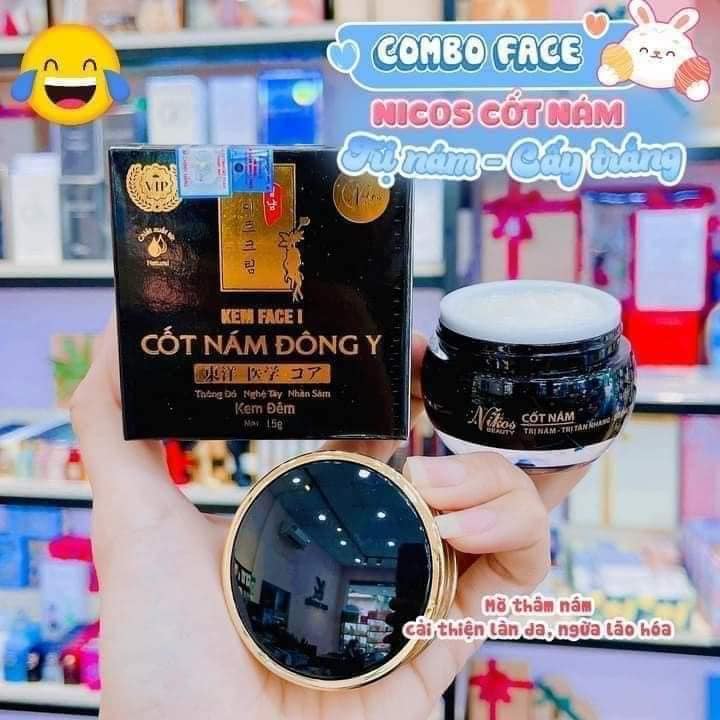 Combo Kem Face Cốt nám Đông Y Nicos Hàng chính hãng 100%