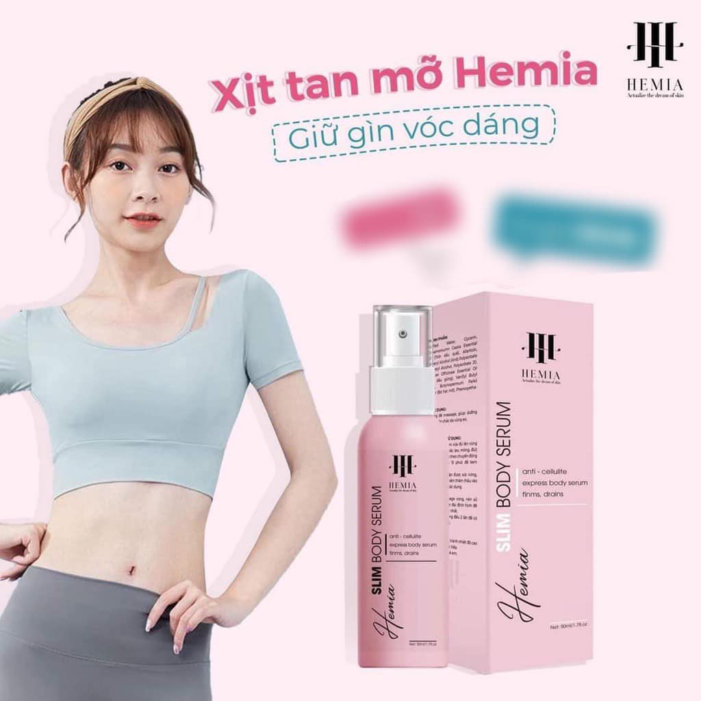 Chăm quấn eo Kem Tan Mỡ Hemia Slim Body Spray độ dáng đón tết đi các chị đẹp của em ơi
