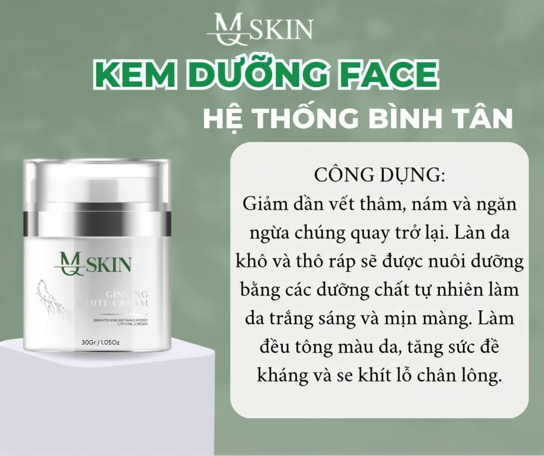Kem Face Nhân Sâm MQ Skin tự tin với làn da không tuổi