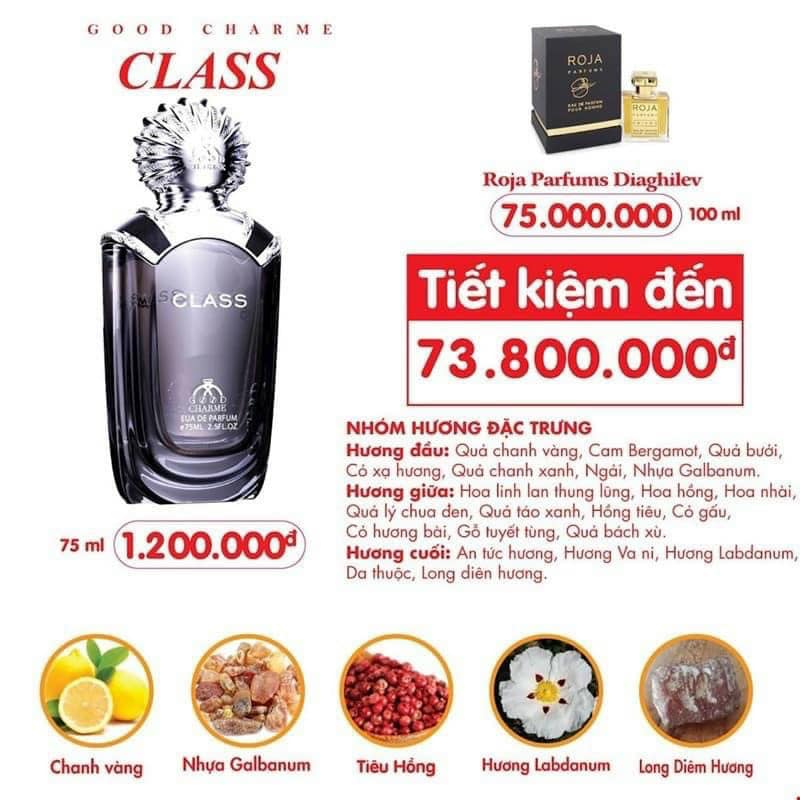 Nước Hoa Nam Good Charme Class 75ml ngửi là thấy giàu Nước Hoa Nam Good Charme Class 75ml ngửi là thấy giàu