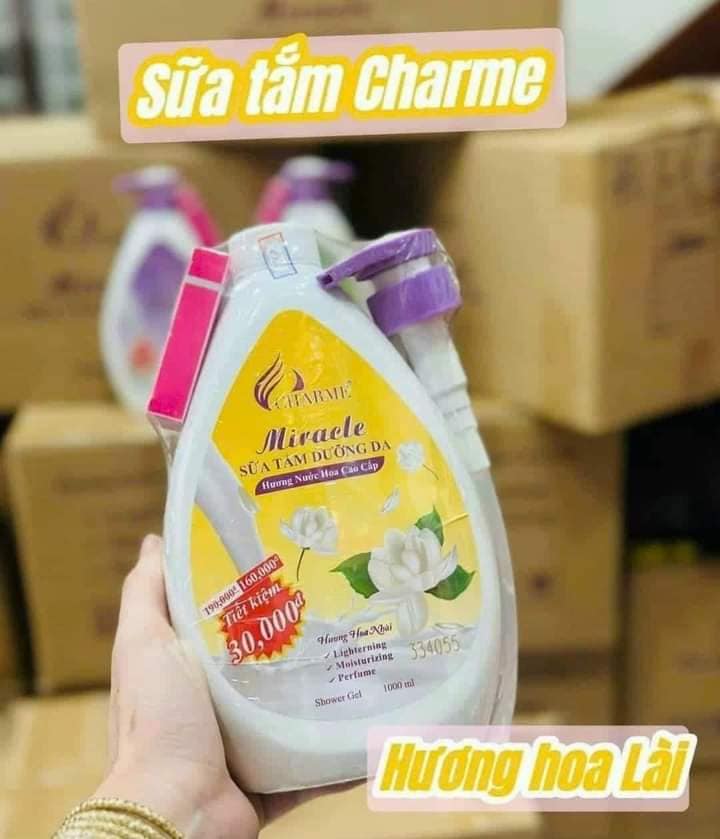 Sữa Tắm Nước Hoa Charme Miracle 1000ml Hương Hoa Nhài Sữa Tắm Nước Hoa Charme Miracle 1000ml Hương Hoa Nhài
