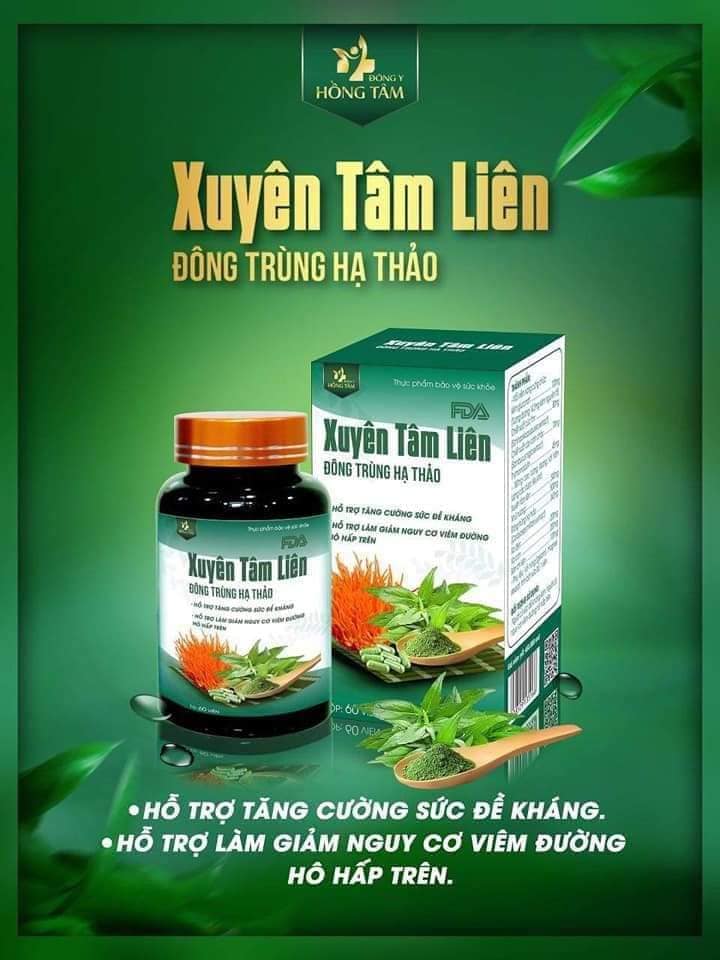 Viên uống Xuyên Tâm Liên Đông Trùng Hạ Thảo Đông Y Hồng Tâ giải pháp an toàn bảo vệ sức khoẻ gia đình Viên uống Xuyên Tâm Liên Đông Trùng Hạ Thảo Đông Y Hồng Tâ giải pháp an toàn bảo vệ sức khoẻ gia đình
