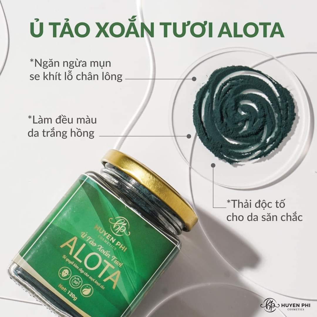 Mặt nạ thải độc Ủ tảo xoắn tươi ALOTA giúp loại bỏ độc tố nằm sâu trong lỗ chân lông mang lại làn da sáng mịn màng