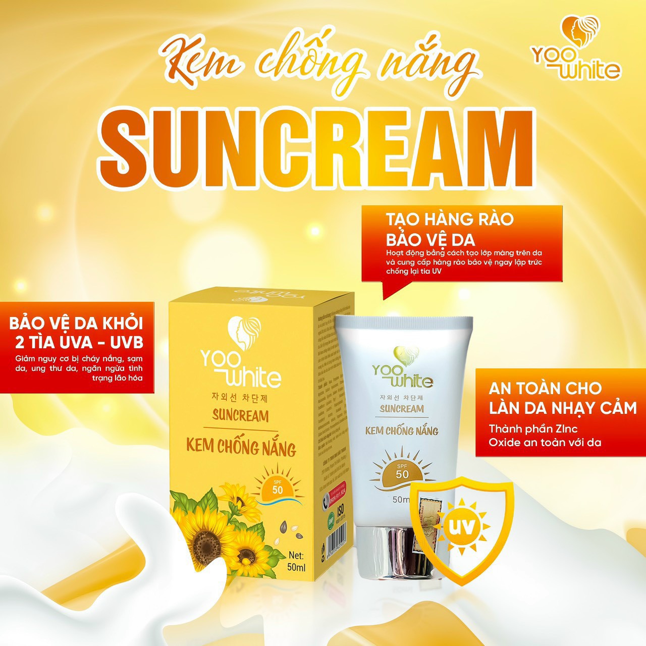 Một lần chống nắng bằng 3 lần dưỡng da Vậy nên các chị em nhớ ngày nào cũng dùng kem chống nắng nhé