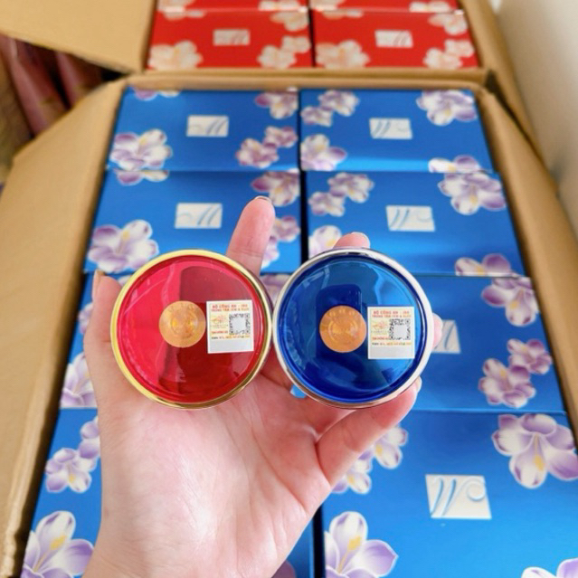 Kem dưỡng da Meduzi hộp tem vuông mẫu mới hộp chiếu lấp lánh