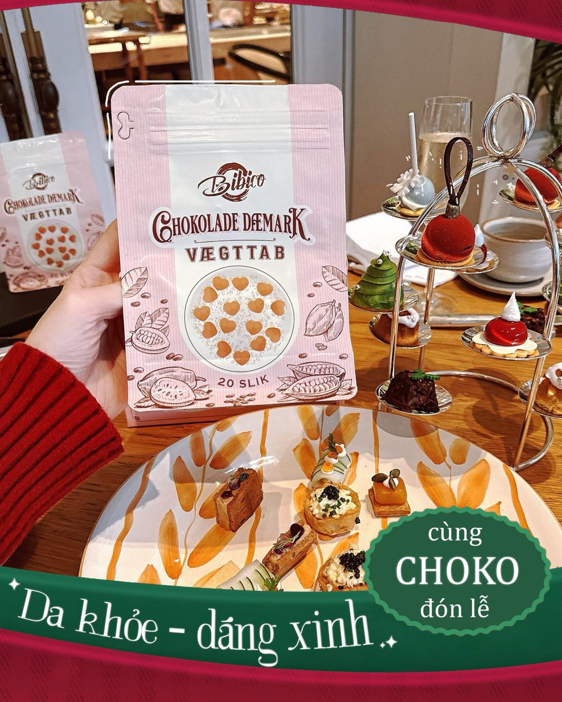 Kẹo Socola Giảm Cân Đan Mạch Chokolade Daemark Vaegttab 40 viên Kẹo Socola Giảm Cân Đan Mạch Chokolade Daemark Vaegttab 40 viên