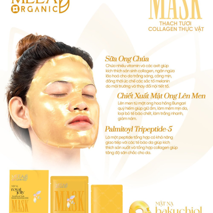 Mặt Nạ Thạch Collagen Meea Organic Màu Vàng Royal Jelly Mask Hộp 5 Miếng Mặt Nạ Thạch Collagen Meea Organic Màu Vàng Royal Jelly Mask Hộp 5 Miếng