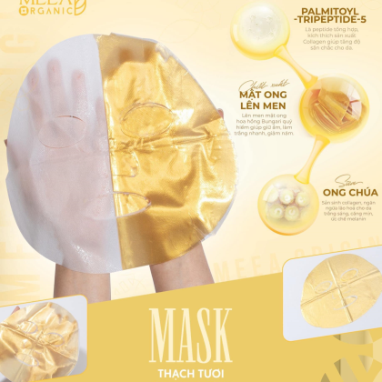 Mặt Nạ Thạch Collagen Meea Organic Màu Vàng Royal Jelly Mask Hộp 5 Miếng Mặt Nạ Thạch Collagen Meea Organic Màu Vàng Royal Jelly Mask Hộp 5 Miếng