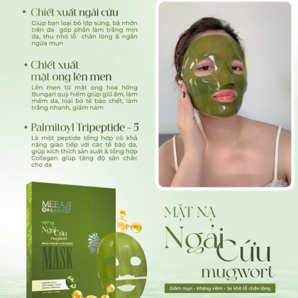 Mặt Nạ Thạch Collagen Meea Organic Màu Xanh Ngãi Cứu Mugwort Mask Hộp 5 Miếng Mặt Nạ Thạch Collagen Meea Organic Màu Xanh Ngãi Cứu Mugwort Mask Hộp 5 Miếng