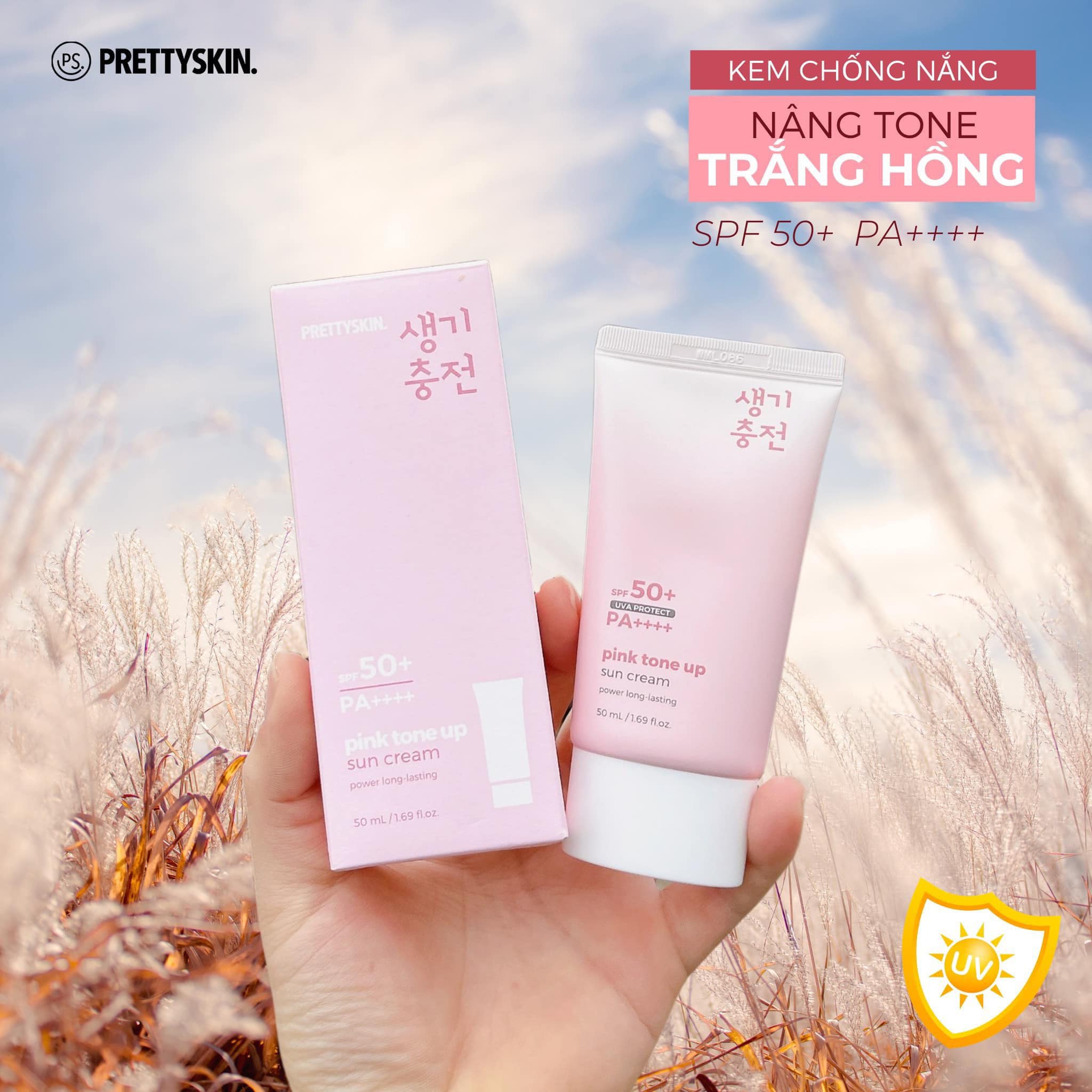 Kem Chống Nắng PrettySkin Pink Tone Up Nâng Tone Trắng Hồng Kem Chống Nắng PrettySkin Pink Tone Up Nâng Tone Trắng Hồng