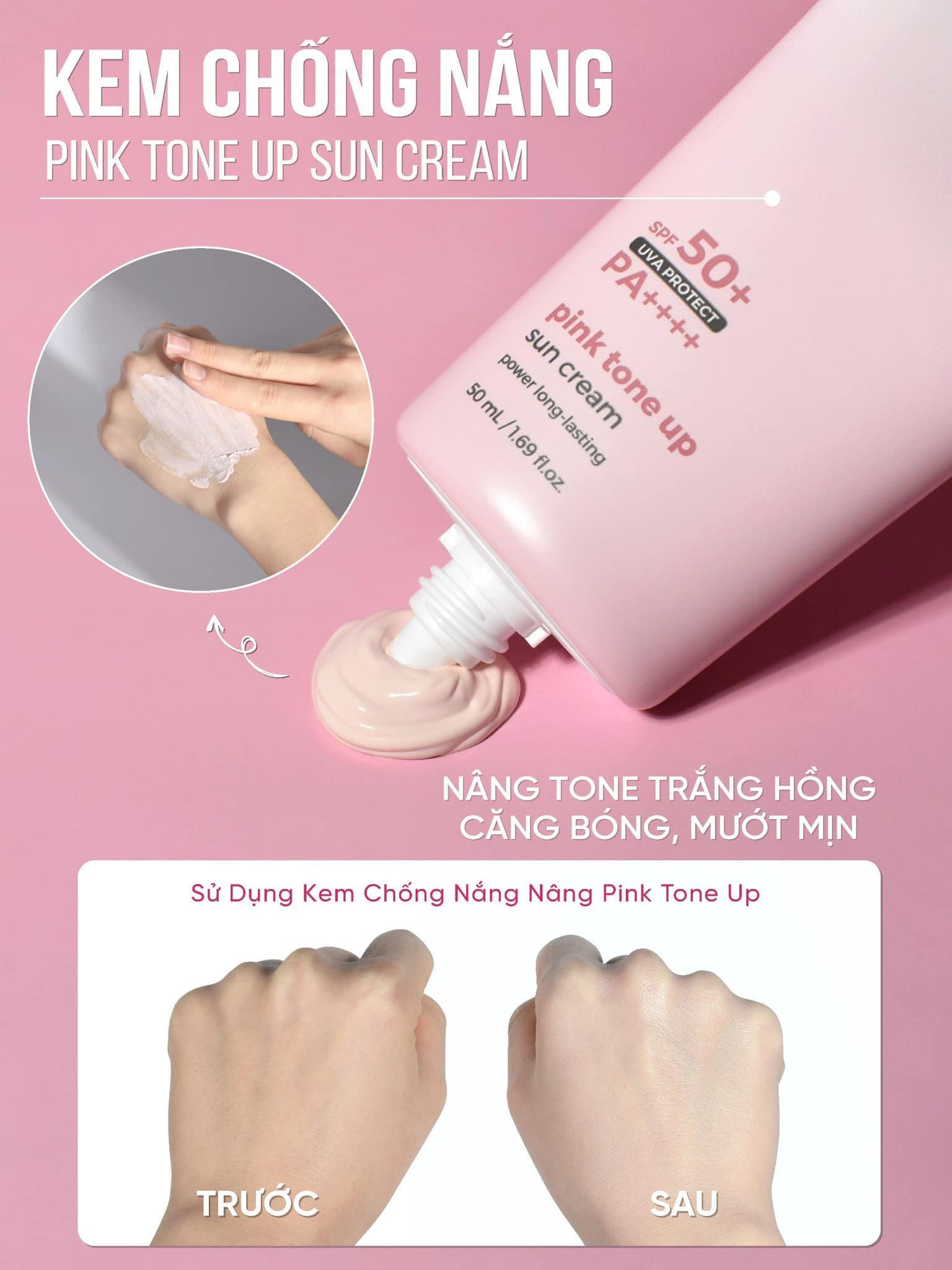 Kem Chống Nắng PrettySkin Pink Tone Up Nâng Tone Trắng Hồng Kem Chống Nắng PrettySkin Pink Tone Up Nâng Tone Trắng Hồng