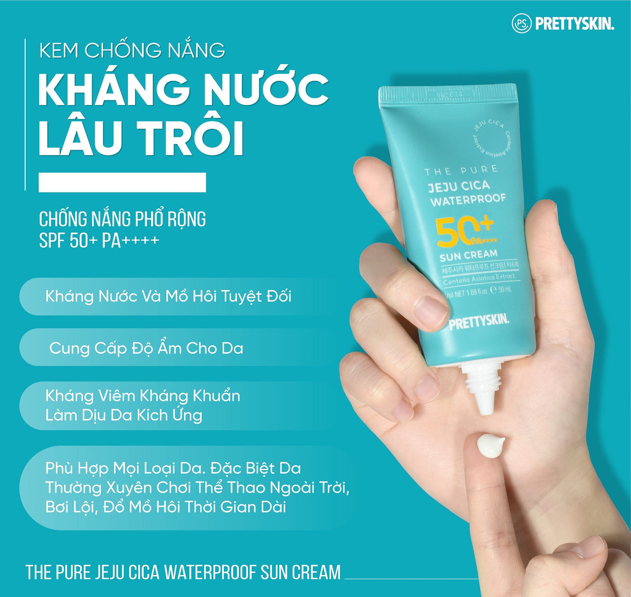 Kem Chống Nắng PrettySkin Kháng Nước The Pure Jeju Cica Waterproof Kem Chống Nắng PrettySkin Kháng Nước The Pure Jeju Cica Waterproof