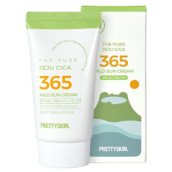 Kem chống nắng rau má Pretty Skin The Pure Jeju Cica 365 Mild Sun Cream chiết xuất rau má giúp dưỡng ẩm da Kem chống nắng rau má Pretty Skin The Pure Jeju Cica 365 Mild Sun Cream chiết xuất rau má giúp dưỡng ẩm da
