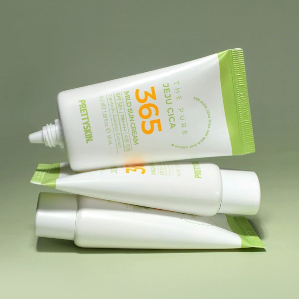 Kem chống nắng rau má Pretty Skin The Pure Jeju Cica 365 Mild Sun Cream chiết xuất rau má giúp dưỡng ẩm da Kem chống nắng rau má Pretty Skin The Pure Jeju Cica 365 Mild Sun Cream chiết xuất rau má giúp dưỡng ẩm da