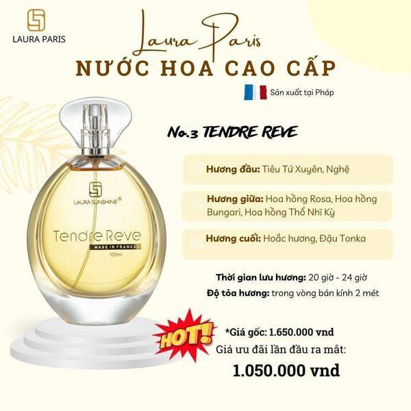 Nước hoa nữ Laura Sunshine Paris Tendre Reve Nước hoa nữ Laura Sunshine Paris Tendre Reve