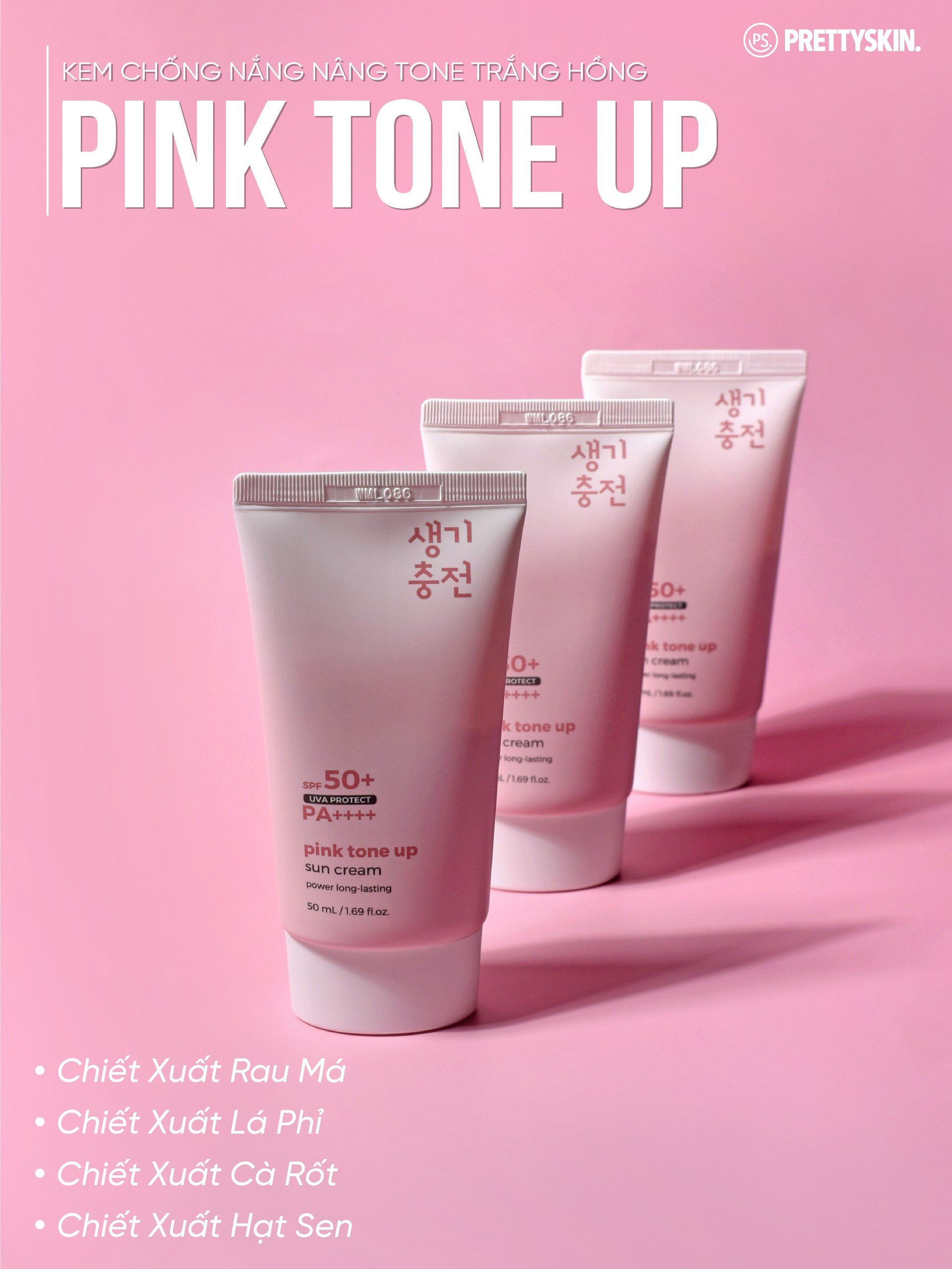 Kem Chống Nắng PrettySkin Pink Tone Up Nâng Tone Trắng Hồng Kem Chống Nắng PrettySkin Pink Tone Up Nâng Tone Trắng Hồng