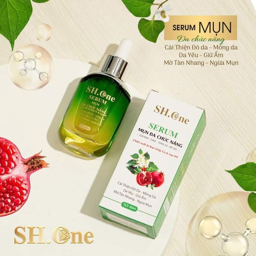 Serum Diếp Cá Lựu Đỏ SH.One đa chức năng giúp phục hồi tái tạo da Ngừa Mụn Thâm Serum Diếp Cá Lựu Đỏ SH.One đa chức năng giúp phục hồi tái tạo da Ngừa Mụn Thâm