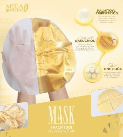 Mặt Nạ Thạch Collagen Meea Organic Màu Vàng Royal Jelly Mask Hộp 5 Miếng Mặt Nạ Thạch Collagen Meea Organic Màu Vàng Royal Jelly Mask Hộp 5 Miếng