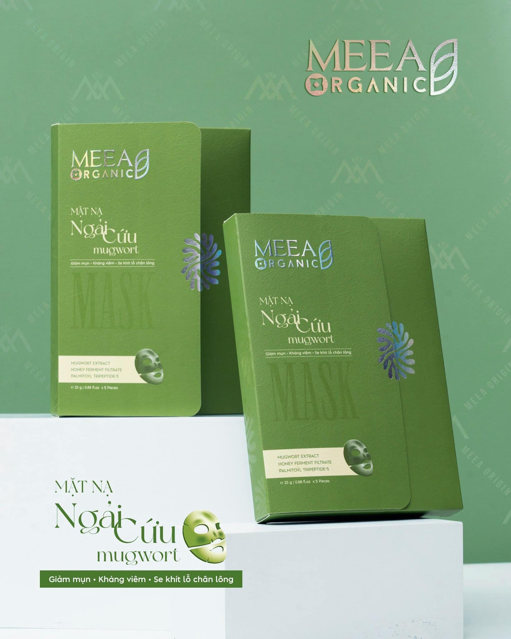 Mặt Nạ Thạch Collagen Meea Organic Màu Xanh Ngãi Cứu Mugwort Mask Hộp 5 Miếng Mặt Nạ Thạch Collagen Meea Organic Màu Xanh Ngãi Cứu Mugwort Mask Hộp 5 Miếng