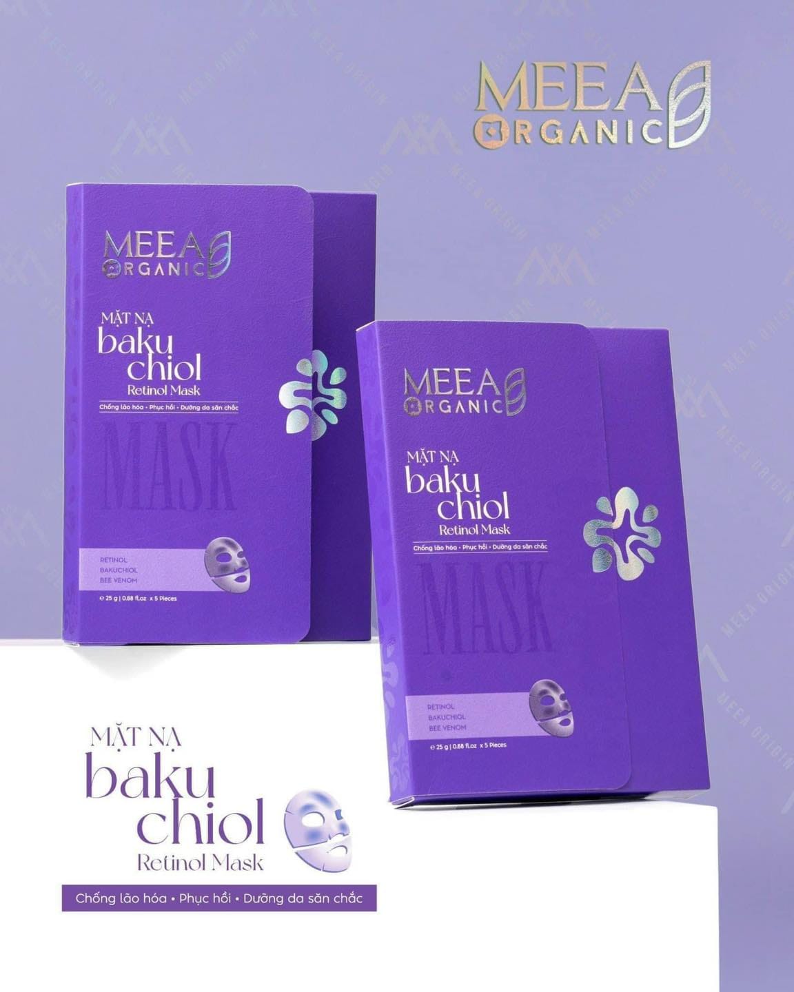 Mặt Nạ Thạch Соlаɡеп Meea Organic Màu Tím Bakuchiol Retinol Mask Hộp 5 Miếng Mặt Nạ Thạch Соlаɡеп Meea Organic Màu Tím Bakuchiol Retinol Mask Hộp 5 Miếng