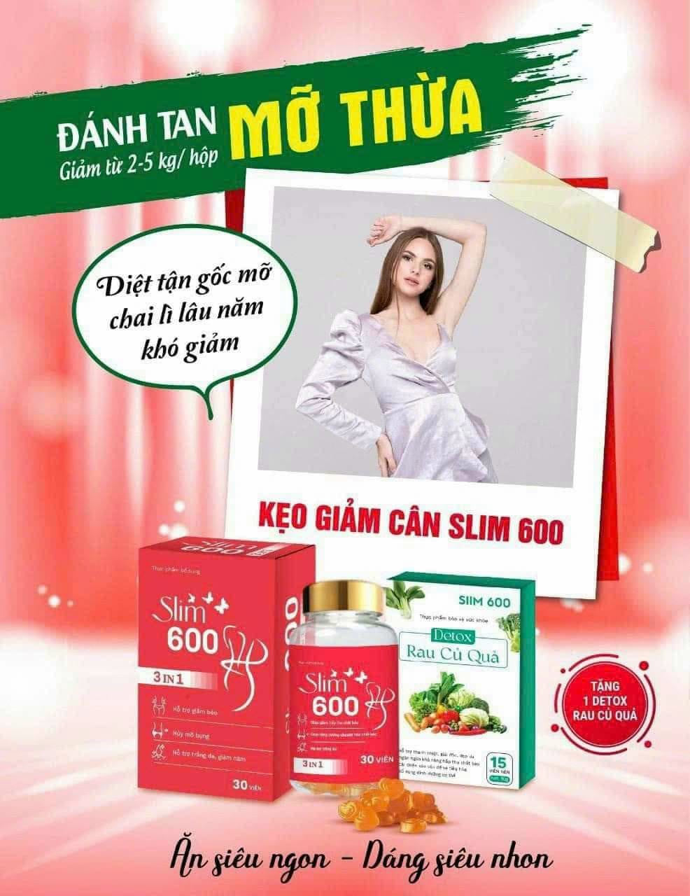 Kẹo ɡiảm Cân Slim 600 3IN1 Tặng Detox Diệt tận gốc mỡ chai lì lâu năm khó ɡiảm Kẹo ɡiảm Cân Slim 600 3IN1 Tặng Detox Diệt tận gốc mỡ chai lì lâu năm khó ɡiảm