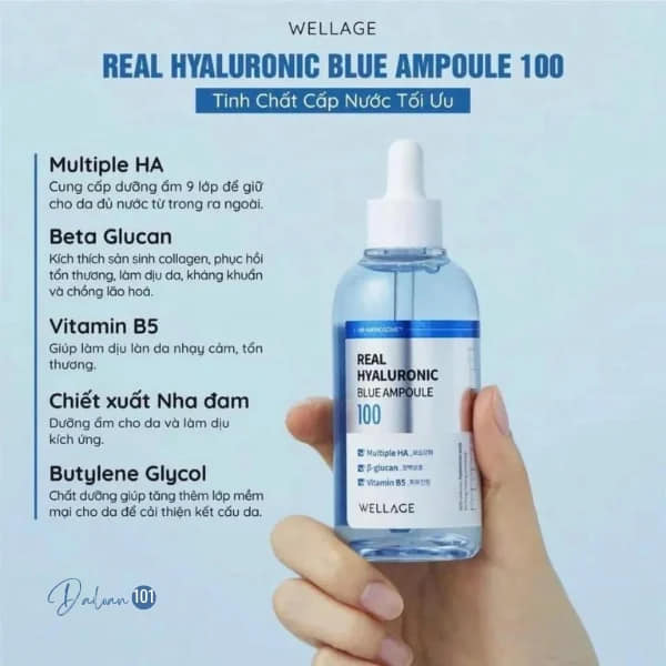 Serum dưỡng da Wellage Real Hyaluronic Blue Ampoule - 75ml cấp ẩm phục hồi dưỡng trắng Serum dưỡng da Wellage Real Hyaluronic Blue Ampoule - 75ml cấp ẩm phục hồi dưỡng trắng