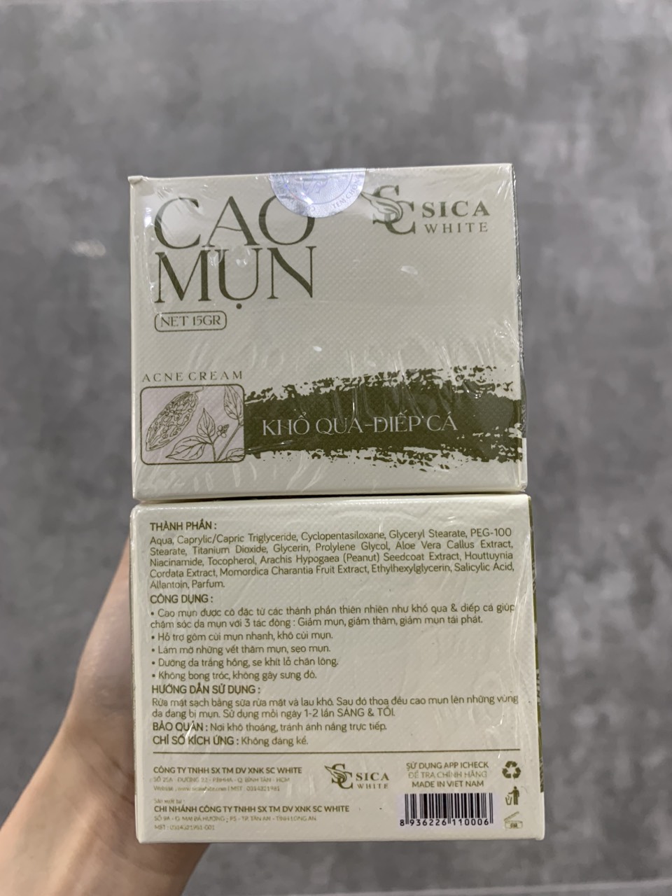 Kem Face Cao Mụn Khổ Qua Diếp Cá Sica White Kem Face Cao Mụn Khổ Qua Diếp Cá Sica White