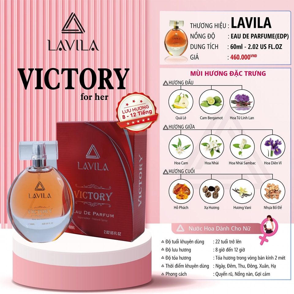 Nước Hoa Nữ Lavila Victory 60ml Nước Hoa Nữ Lavila Victory 60ml
