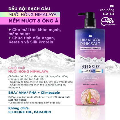 Dầu Gội Sạch Gàu Muối Hồng Himalaya Mềm Mượt Óng Ả Soft and Silky 650ml Dầu Gội Sạch Gàu Muối Hồng Himalaya Mềm Mượt Óng Ả Soft and Silky 650ml