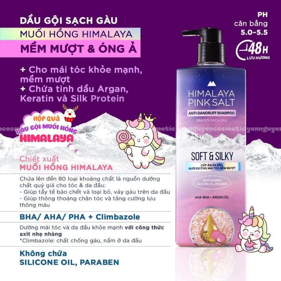 Dầu Gội Sạch Gàu Muối Hồng Himalaya Mềm Mượt Óng Ả Soft and Silky 650ml Dầu Gội Sạch Gàu Muối Hồng Himalaya Mềm Mượt Óng Ả Soft and Silky 650ml