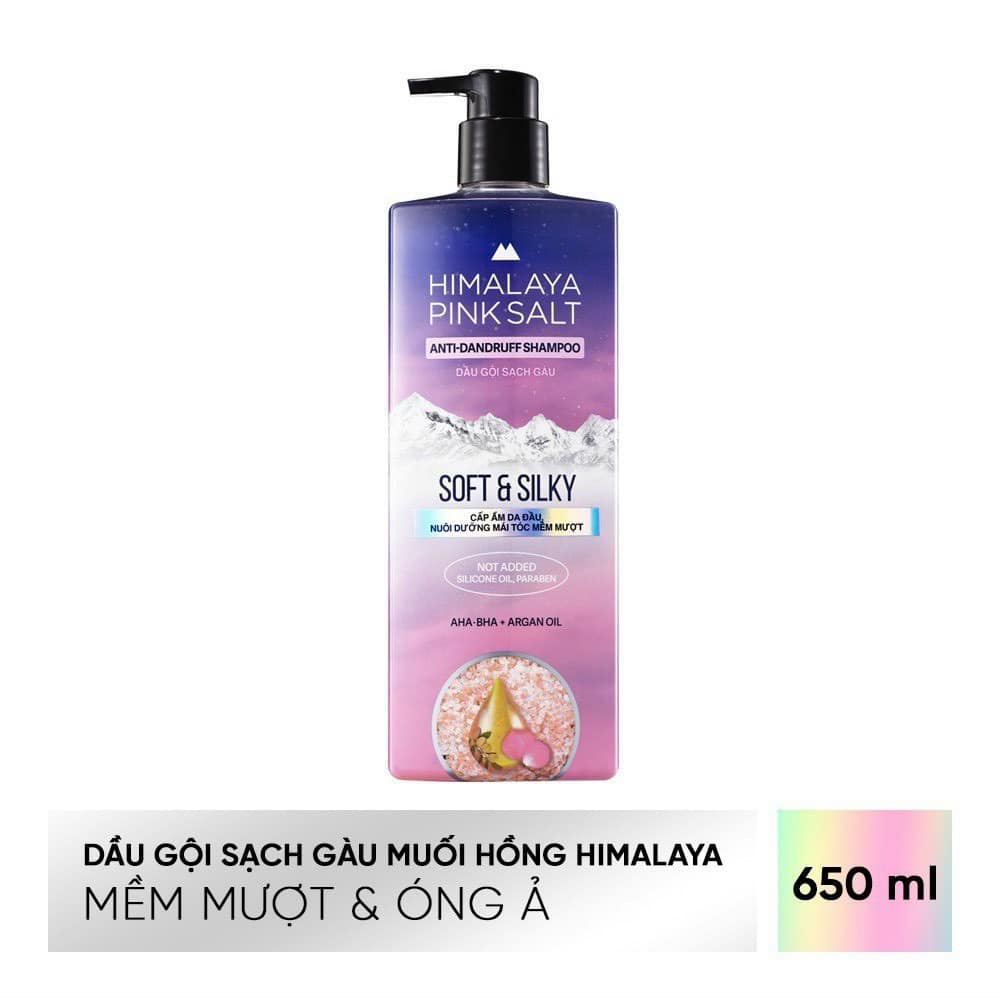 Dầu Gội Sạch Gàu Muối Hồng Himalaya Mềm Mượt Óng Ả Soft and Silky 650ml Dầu Gội Sạch Gàu Muối Hồng Himalaya Mềm Mượt Óng Ả Soft and Silky 650ml