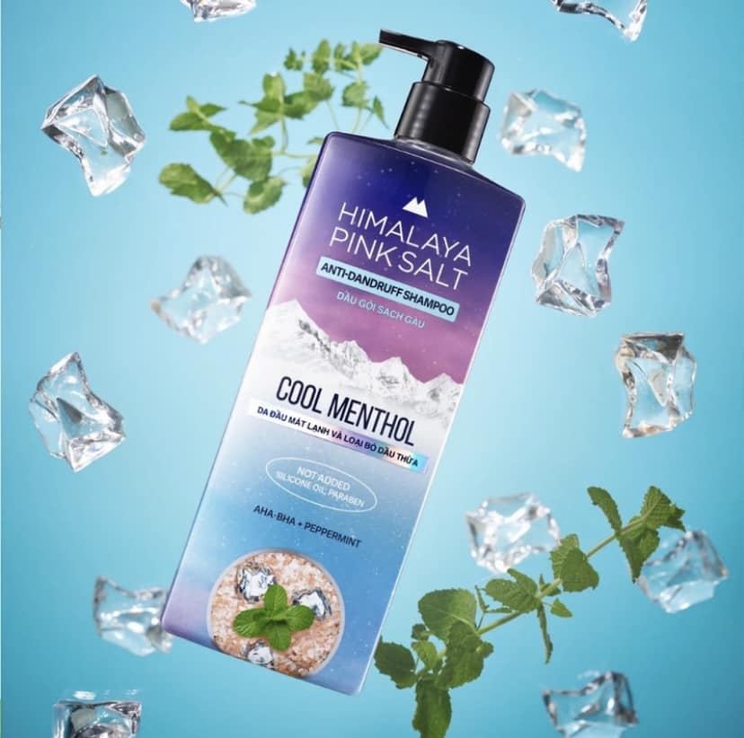 Dầu Gội Sạch Gàu Muối Hồng Ngăn Ngừa Gàu Giảm Ngứa Himalaya Pink Salt Mát Lạnh Bạc Hà Cool Menthol 650ml