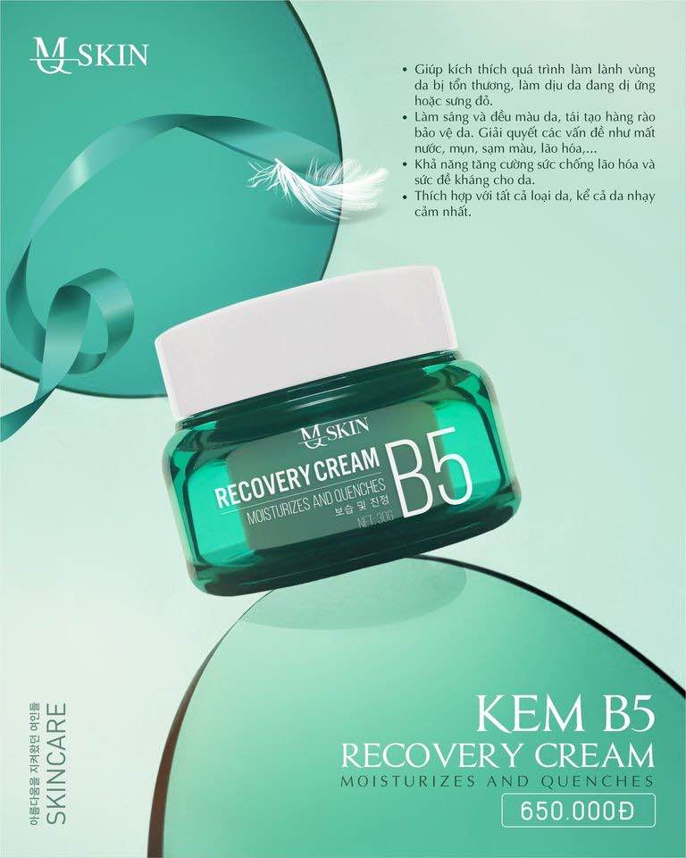 Combo phục hồi da kem & Serum B5 MQ Skin Combo phục hồi da kem & Serum B5 MQ Skin
