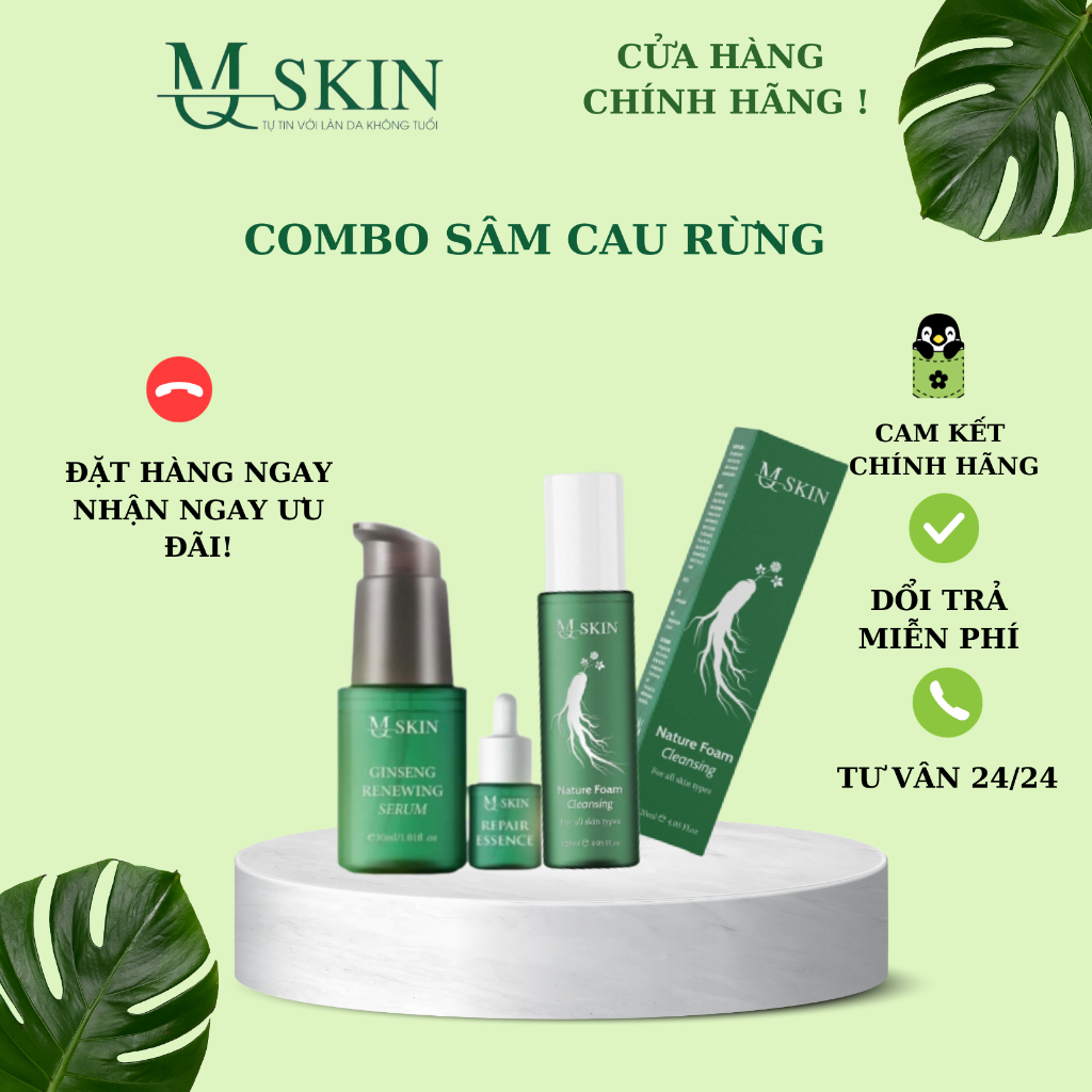 Combo Tái Tạo Sâm Cau Rừng MQ Skin Combo Tái Tạo Sâm Cau Rừng MQ Skin