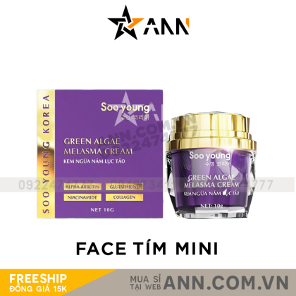 Kem Face Tím Giảm Nám Soo Young Mini Green Algae Melasma Cream Kem Face Tím Giảm Nám Soo Young Mini Green Algae Melasma Cream