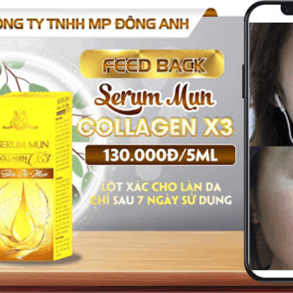 Serum Giảm Mụn Collagen X3 Mỹ Phẩm Đông Anh Serum Giảm Mụn Collagen X3 Mỹ Phẩm Đông Anh