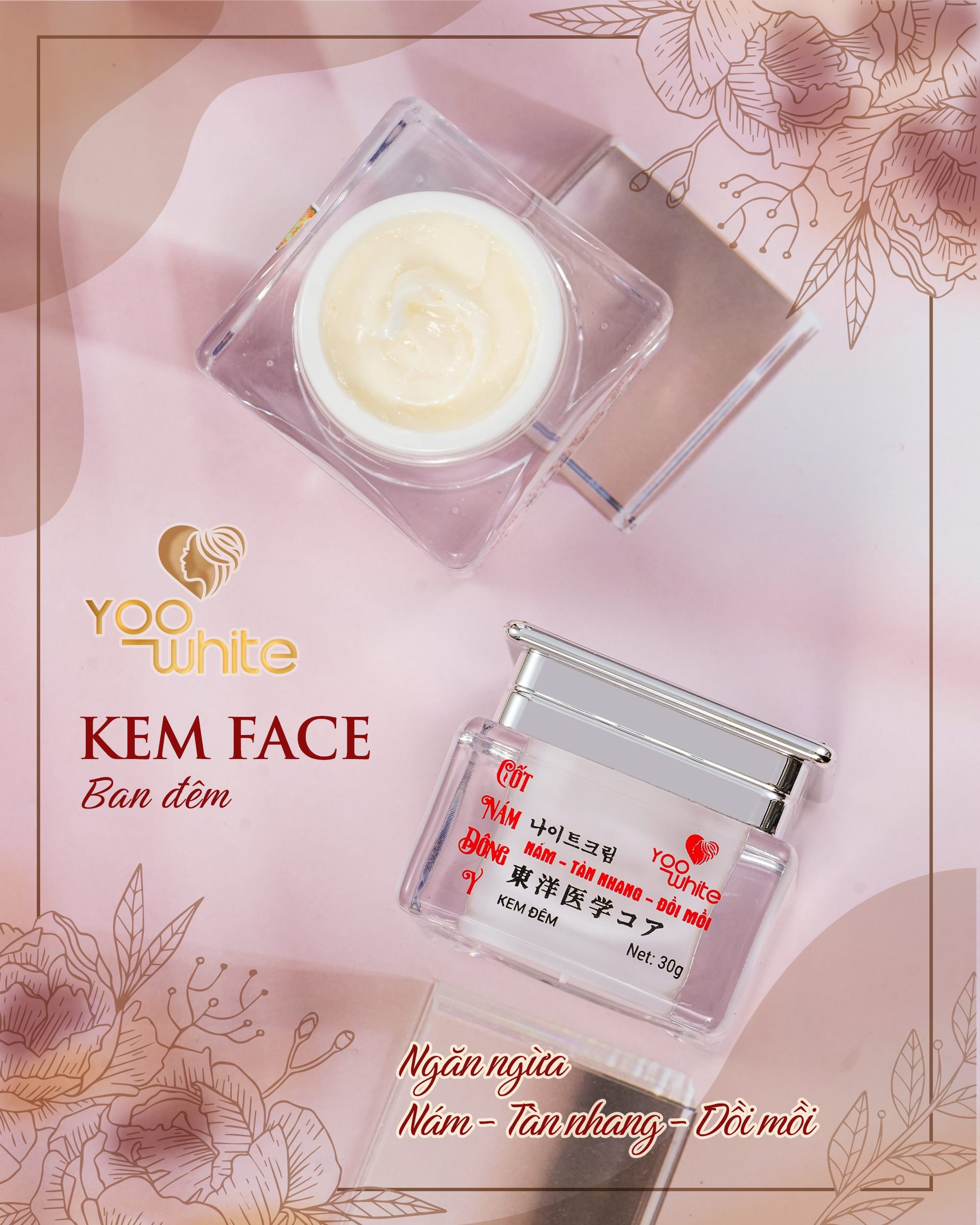 Kem cốt nám đông y Yoo White Mờ nám Dưỡng trắng Trẻ hoá Chống nắng Kem cốt nám đông y Yoo White Mờ nám Dưỡng trắng Trẻ hoá Chống nắng