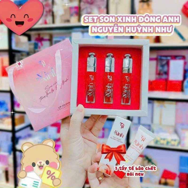 Son Xinh TN Mỹ Phẩm Đông Anh 1 Set 3 Màu Tặng Tẩy Tế Bào Chết Son Xinh TN Mỹ Phẩm Đông Anh 1 Set 3 Màu Tặng Tẩy Tế Bào Chết