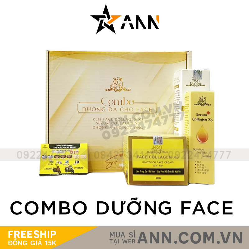 Combo Dưỡng Da Cho Face Collagen X3 Mỹ Phẩm Đông Anh Combo Dưỡng Da Cho Face Collagen X3 Mỹ Phẩm Đông Anh