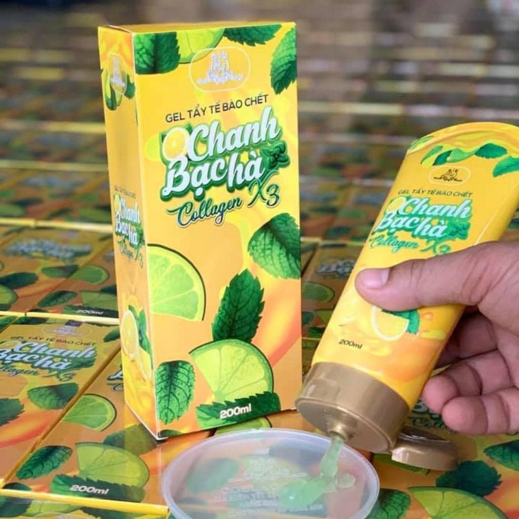 Gel Tẩy Tế Bào Chết Chanh Bạc Hà Collagen X3 Gel Tẩy Tế Bào Chết Chanh Bạc Hà Collagen X3