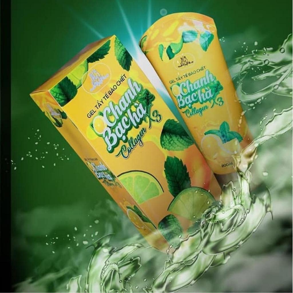 Gel Tẩy Tế Bào Chết Chanh Bạc Hà Collagen X3 Gel Tẩy Tế Bào Chết Chanh Bạc Hà Collagen X3