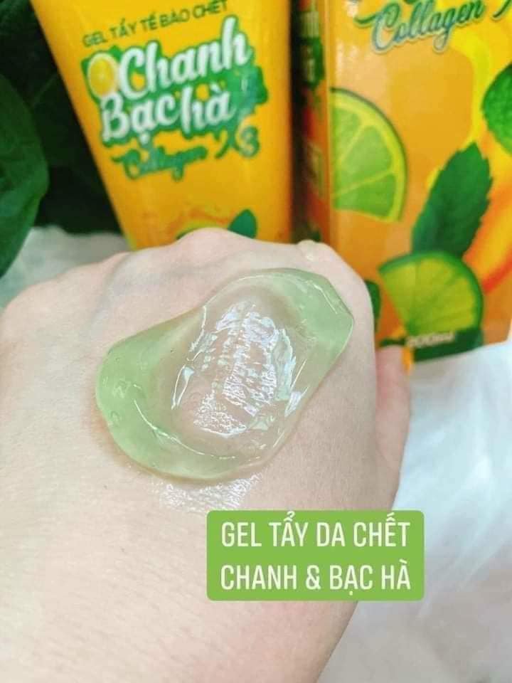 Gel Tẩy Tế Bào Chết Chanh Bạc Hà Collagen X3 Gel Tẩy Tế Bào Chết Chanh Bạc Hà Collagen X3