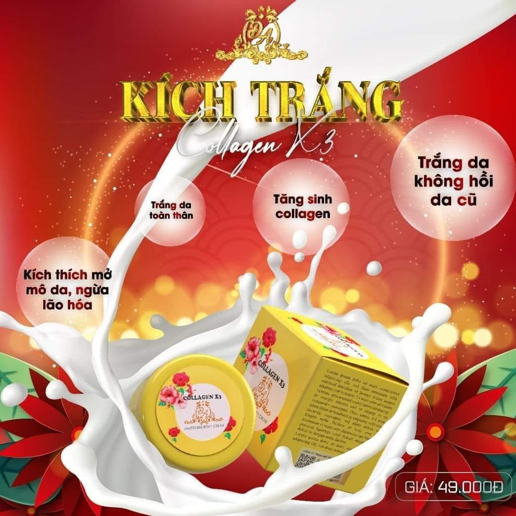 kem kích trắng Collagen X3 Thẩm thấu nhanh qua bề mặt da kem kích trắng Collagen X3 Thẩm thấu nhanh qua bề mặt da